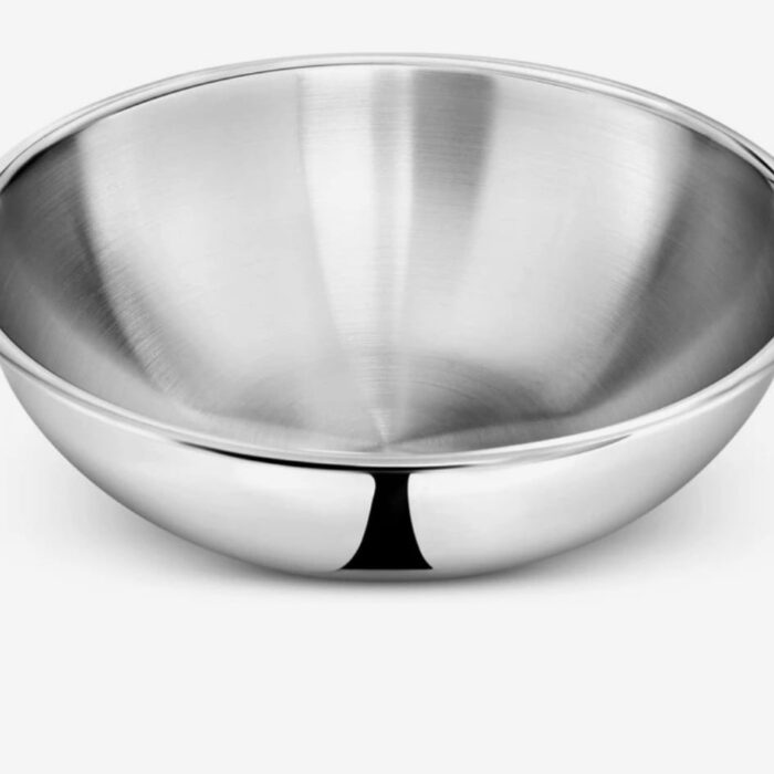Narmada Industries SS Triply Tasla Mixing Bowl, Multi-Use Stainless Steel, Induction & Gas Compatible for Cooking & Baking