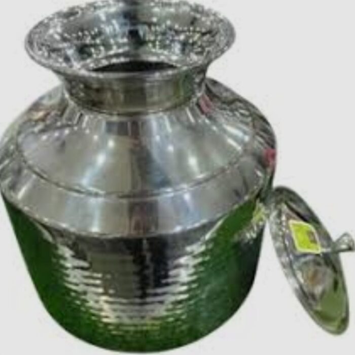 Narmada Industries Mirror Deluxe Water Pot, 5L Elegant Water Container with Lid, Stainless Steel for Home & Kitchen