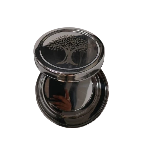 Narmada Industries SS Dabba Round Food Storage Container - Stainless Steel, Leak-Proof, Round Shape for Lunch & Meal Prep