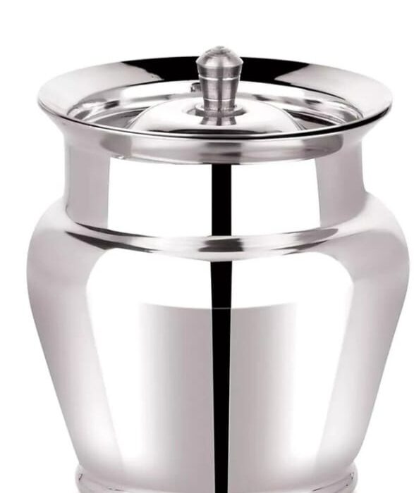 Narmada Industries Galaxy Ghee Pot - Traditional Ghee Storage Container, Stainless Steel, for Kitchen & Religious Use