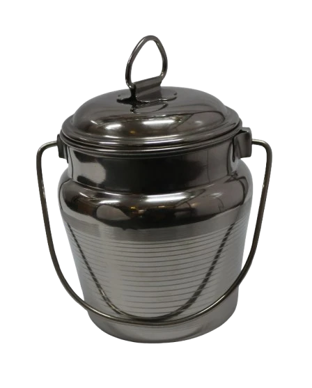 Narmada Industries SS Milkcan - Traditional Stainless Steel Milk Storage Container, 5L/10L Capacity, Food-Grade, Leak-Proof Design for Dairy Farms & Home Use