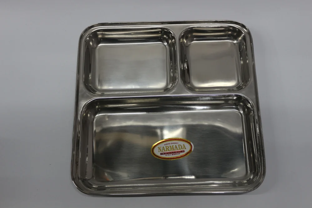 Narmada Industries SS Pavbhaji Serving Dish, Stainless Steel, Durable & Dishwasher Safe, Ideal for Restaurants & Home Use