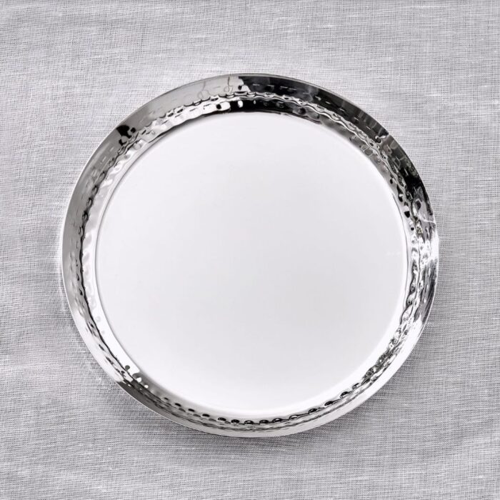 Narmada Industries SS Mathar Dinner Plate, Stainless Steel, for Indian Meals & Everyday Use (Pack Of  pcs)