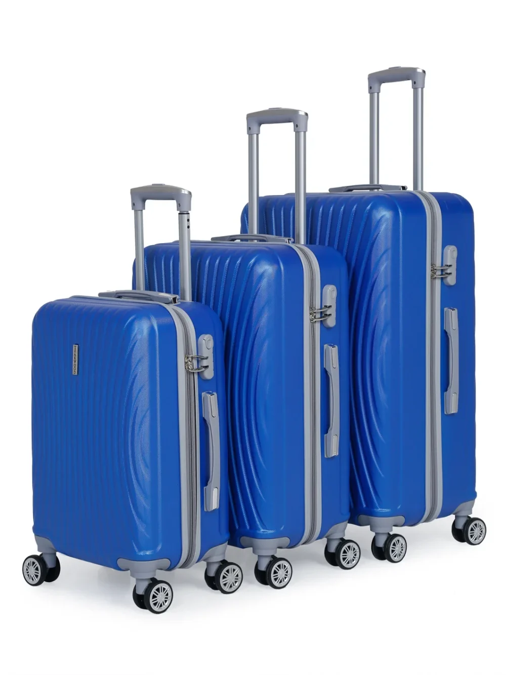 Narmada Industries Rolling Luggage Set - 3 Piece Lightweight Suitcase Set with Spinner Wheels, Expandable, TSA Approved (Black) for Travel