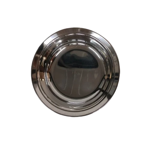 Narmada Industries SS Dahiwada Serving Dish, Stainless Steel, Round Shape, for Snacks & Appetizers