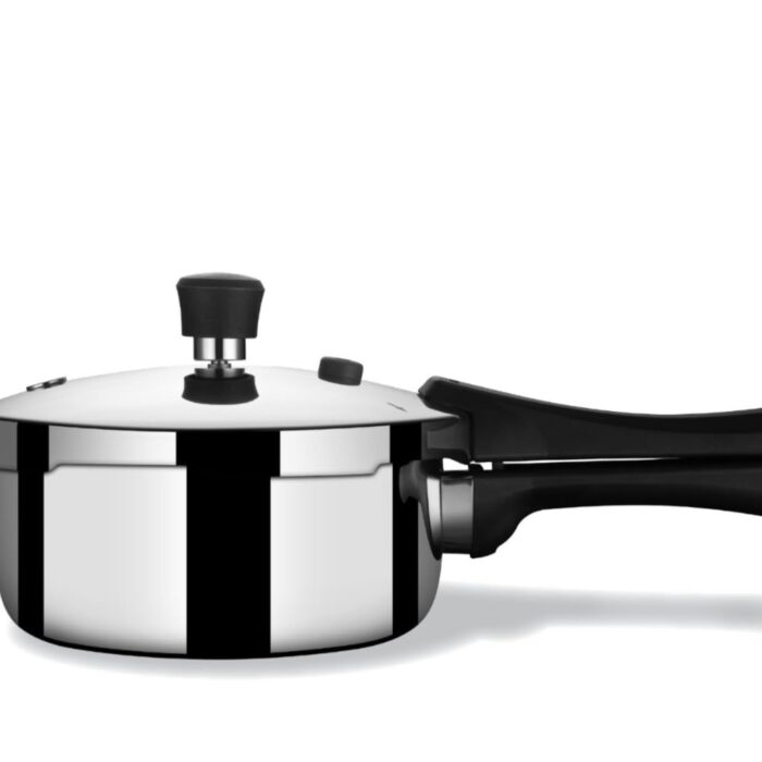 Narmada Industries 1.5L Triply Cooker - Multi-Layered Stainless Steel Cooking Pot, Induction Compatible for Kitchen Use