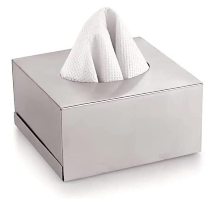 Narmada Industries SS Tissue Stand Holder for Bathroom/Kitchen, Stainless Steel, Wall Mountable/Free Standing