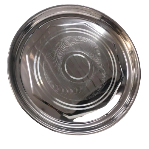 Narmada Industries SS Thal Dinner Plate, Stainless Steel, 12-inch, for Indian Meals & Everyday Use
