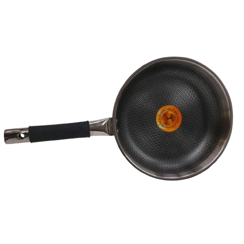 Narmada Industries SS Nonstick Frypan for Cooking, 20cm Stainless Steel Frying Pan, Induction Compatible, Dishwasher Safe (Silver) for Everyday Use