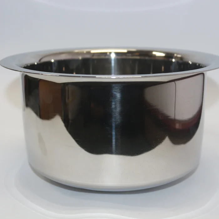 Narmada Industries SS Heavy-Duty Tope Cooking Pot with Lid, Stainless Steel, Induction Compatible, Large Capacity for Family Cooking