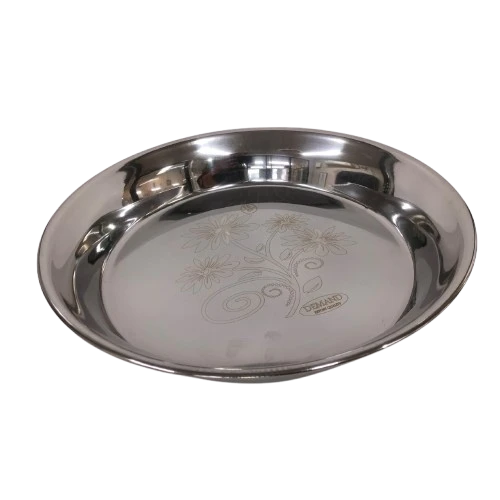 Narmada Industries SS Fancy Parat Mixing & Kneading Tray - Stainless Steel, Large Capacity, Kitchen Essential for Dough & Food Prep