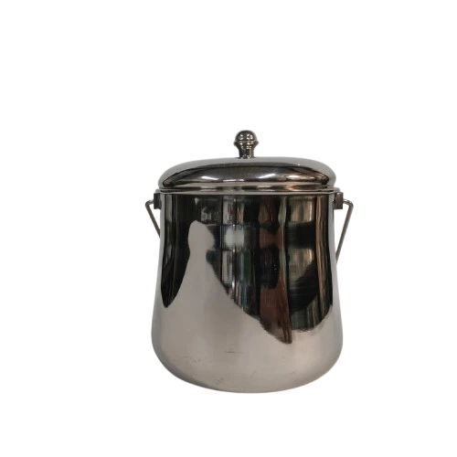 Narmada Industries SS Fancy Barni Decorative Storage Jar, Stainless Steel, Airtight Lid, for Kitchen & Home Decor