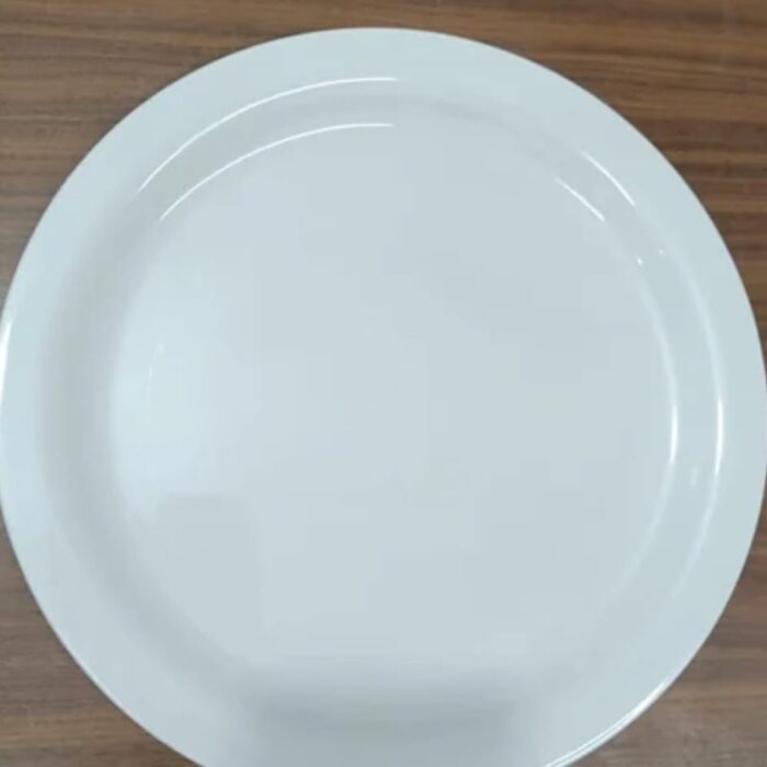 Narmada Industries Dining Plate - White Round Tibros Plates  For Hotel & Home Everyday Use