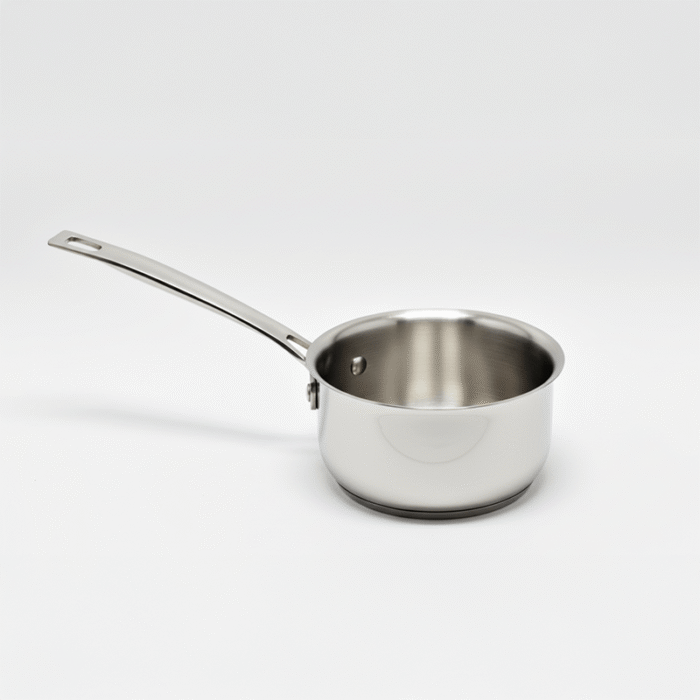 Narmada Industries Triply Stainless Steel Saucepan for Cooking Sauces, Durable & Induction Compatible, 1.5L (Silver)